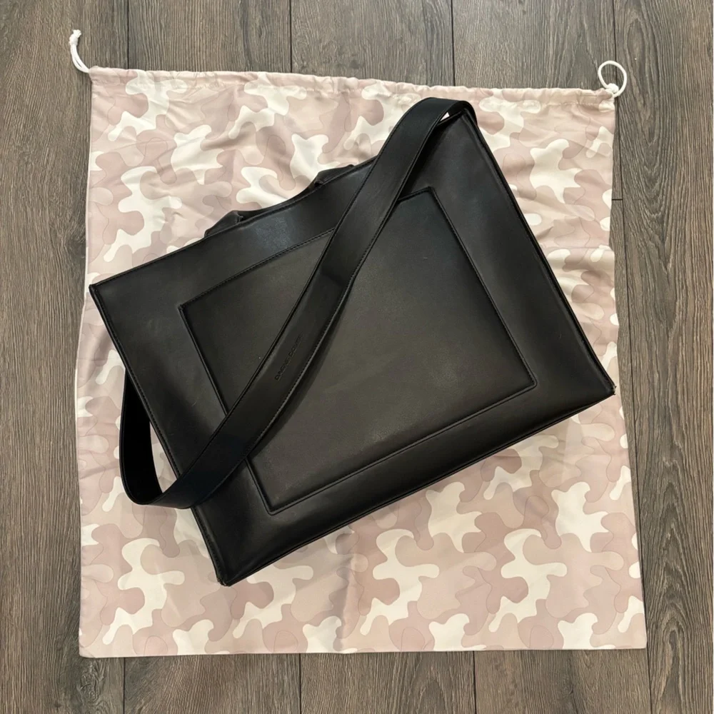 Dagne Dover Black Leather Tote